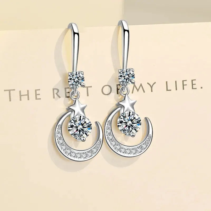 Boucles d’Oreilles Lune & Étoile