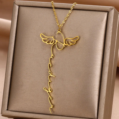 Collana personalizzata con ali d'angelo