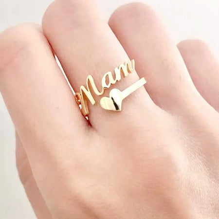 Anello personalizzato con cuore e nome