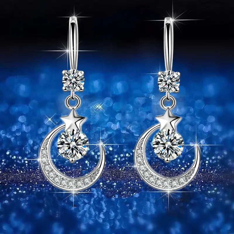 Boucles d’Oreilles Lune & Étoile