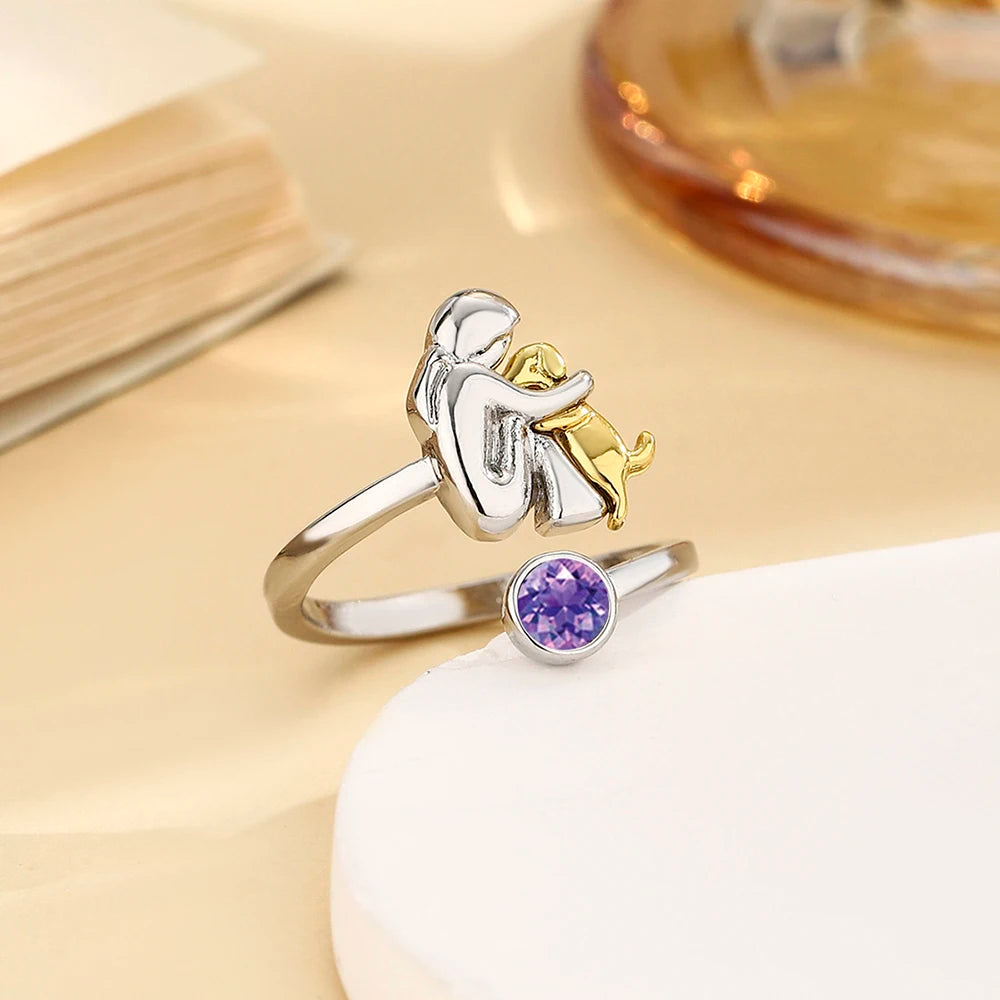 Bague Fille et son chien
