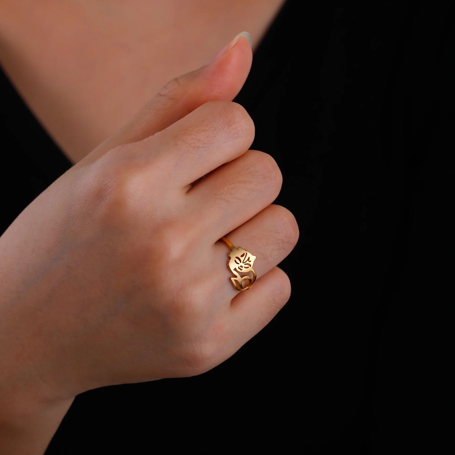 Bague chat endormi
