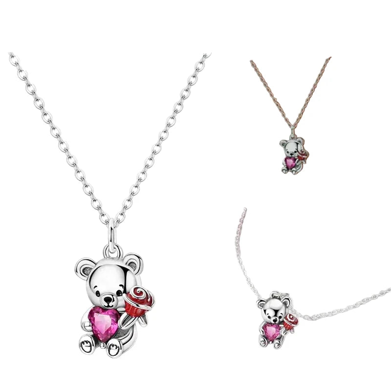 Collier Ourson Cœur rose Édition limitée