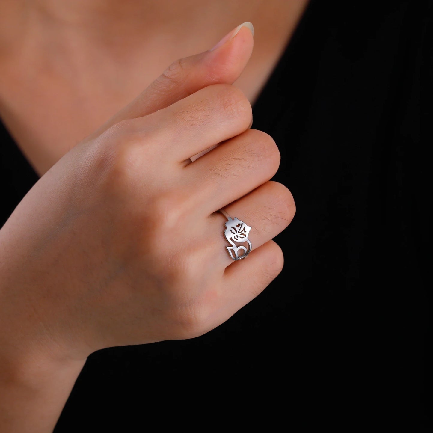 Bague chat endormi