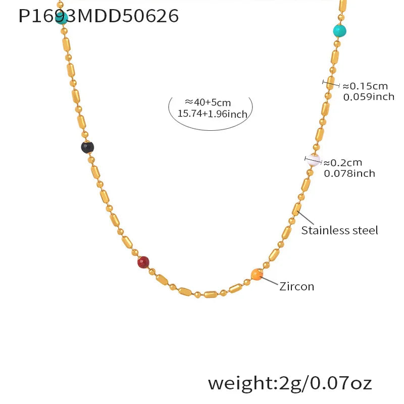 Collier AUREYA – Collier Doré Multi-Rangs à Pendentif Y
