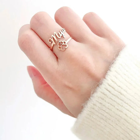 Anello personalizzato con nome per amante degli animali