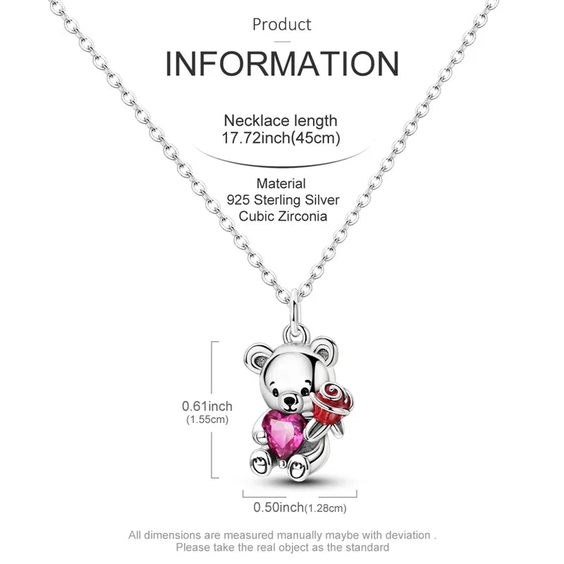 Collier Ourson Cœur rose Édition limitée