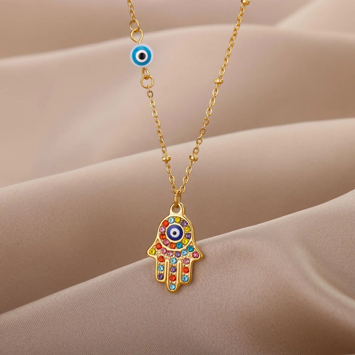 Collier Main de Fatma Œil Protecteur