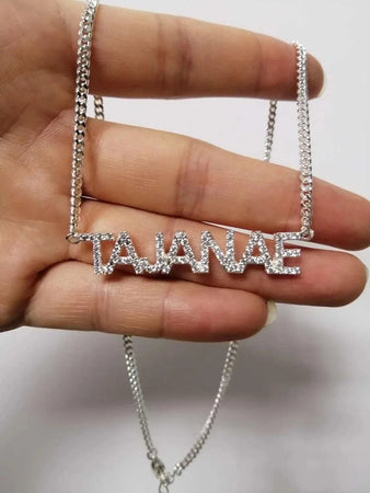 Collana con nome glitterato personalizzato