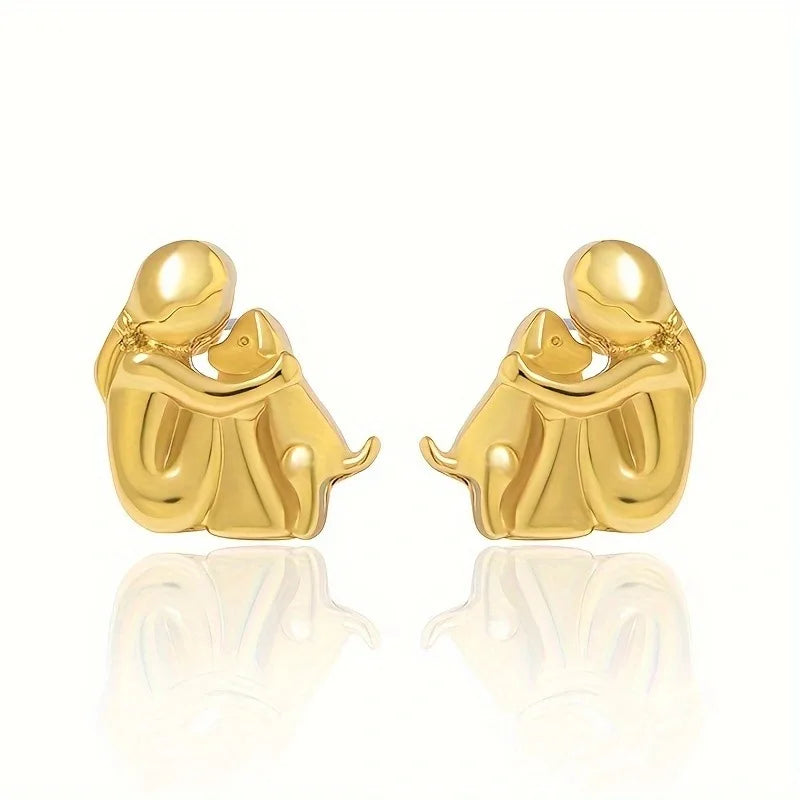 Boucles d’oreilles Fille et son chien