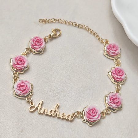 Braccialetto personalizzato con nome rosa