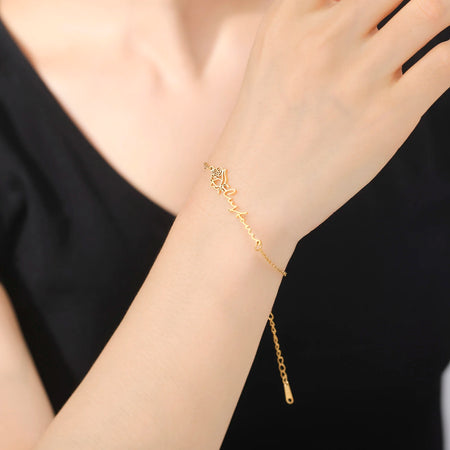 Bracelet rose éternelle personnalisée