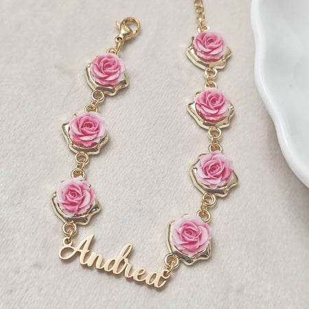 Braccialetto personalizzato con nome rosa