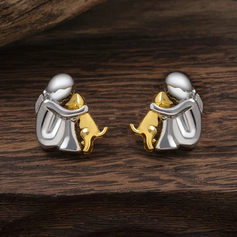 Boucles d’oreilles Fille et son chien