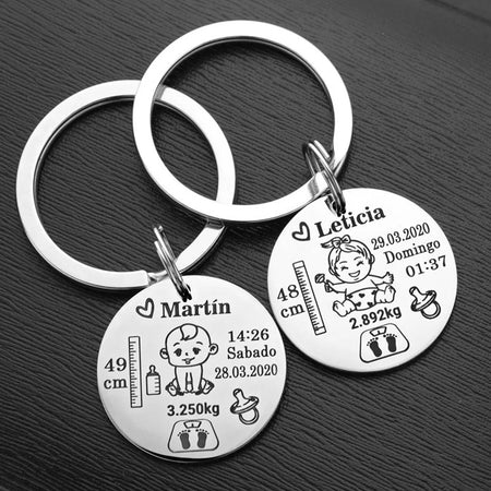 Portachiavi nascita personalizzato