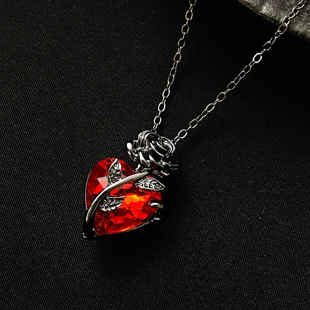 Collier Cœur Rose noire