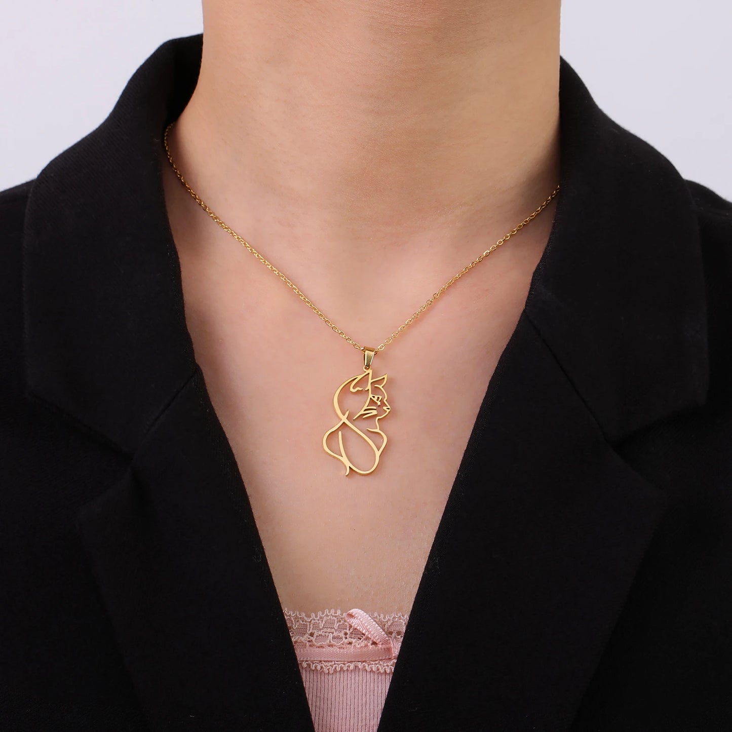 Collier Chat élégant