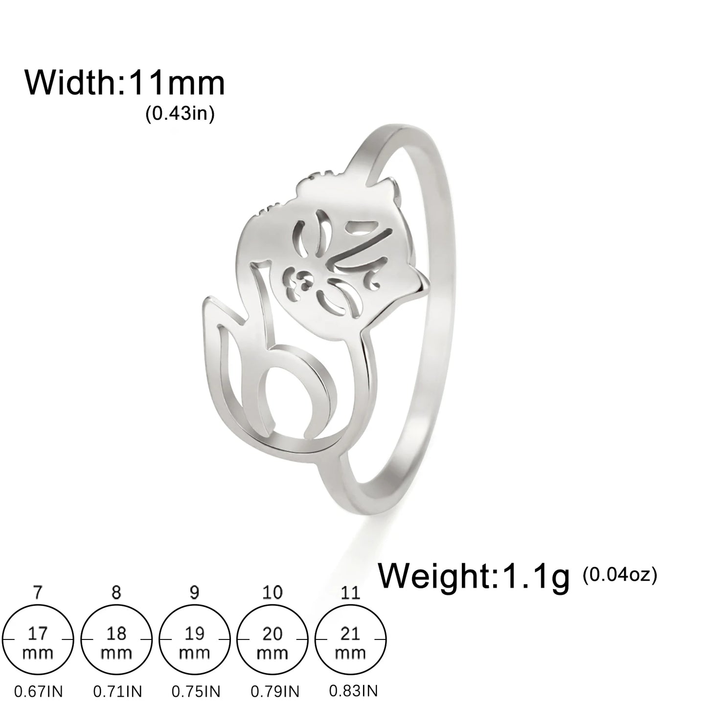 Bague chat endormi