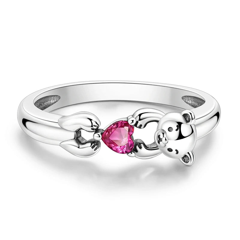 Bague Ourson Cœur Rose Édition limitée