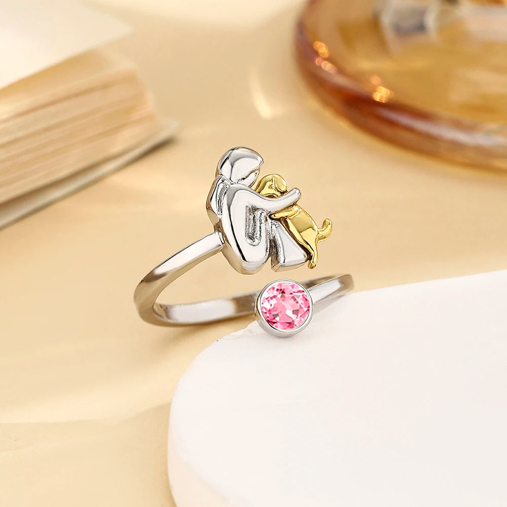 Bague Fille et son chien
