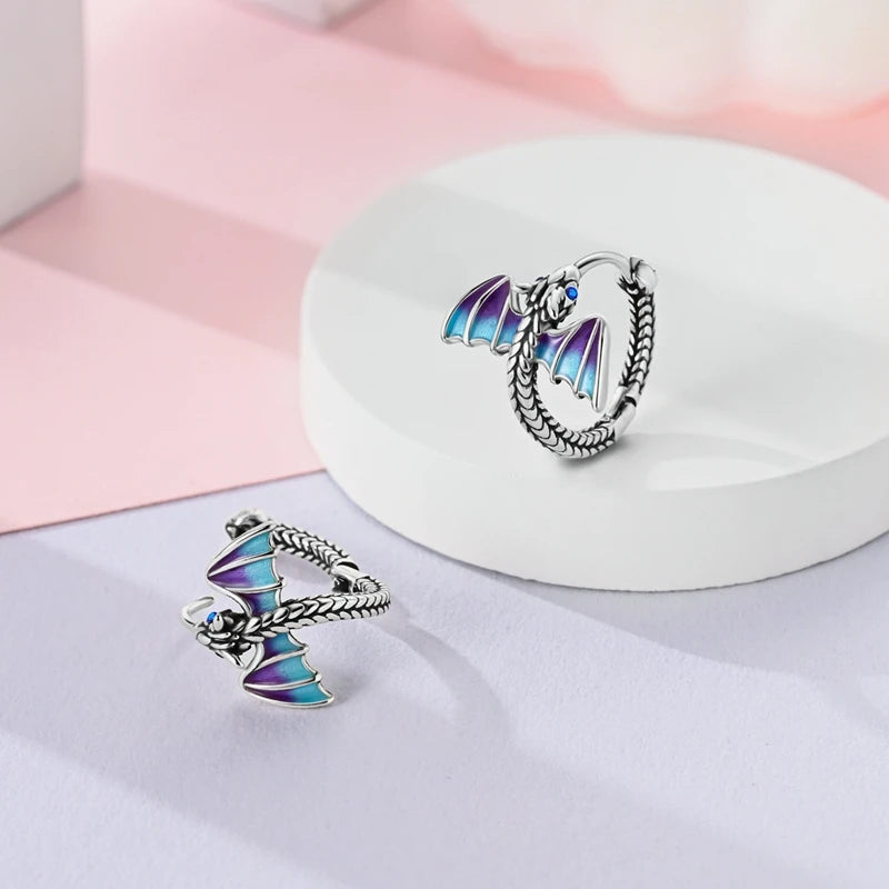 Boucles d’oreilles Dragon bleu