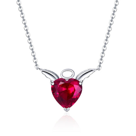 Collana a forma di cuore con angelo o diavolo 