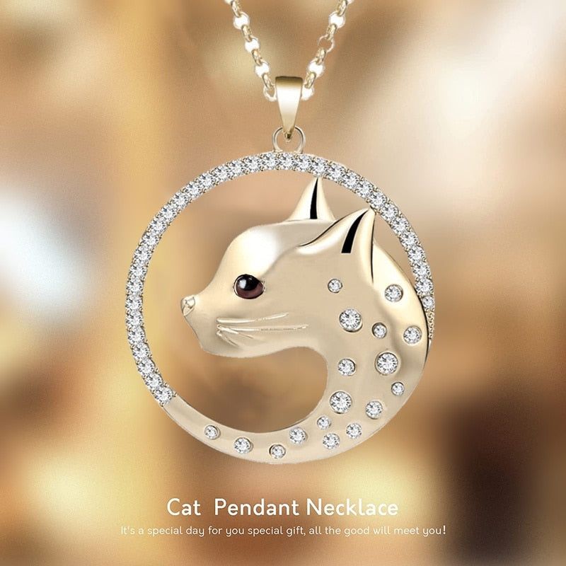 Collier pendentif chat