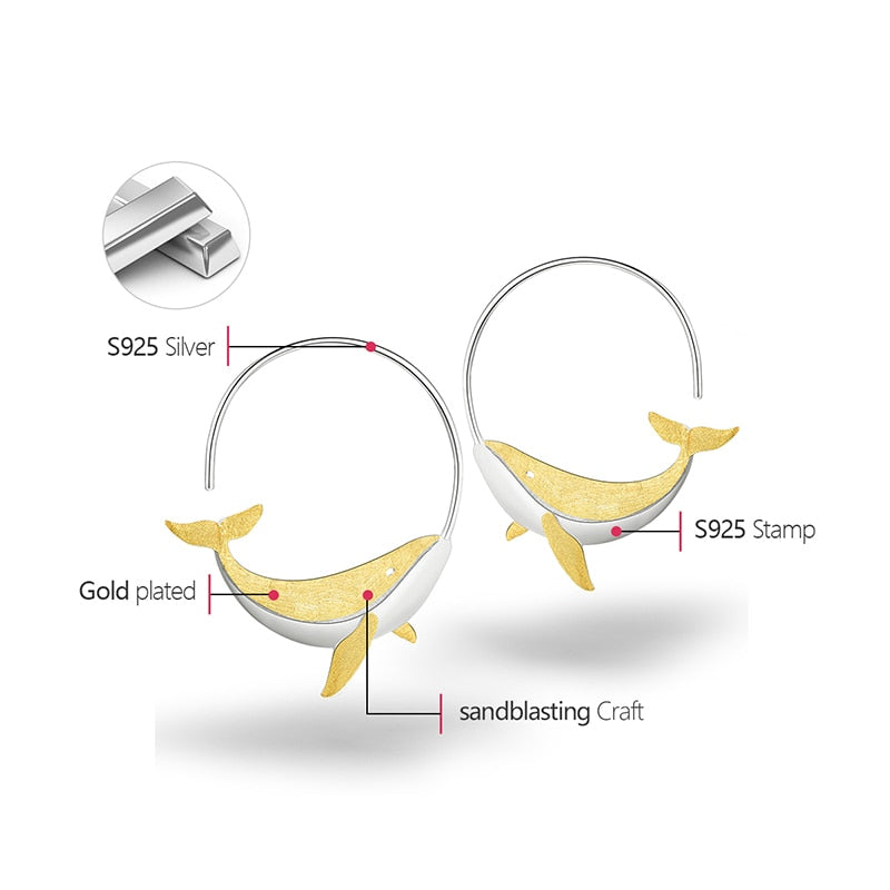 Boucles d’oreilles Baleine majestueuse