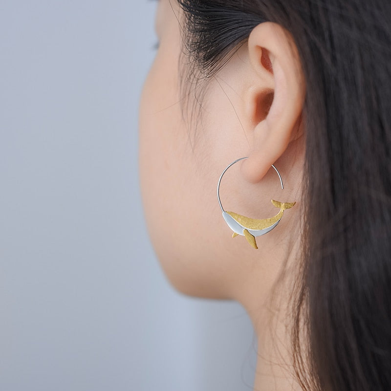 Boucles d’oreilles Baleine majestueuse