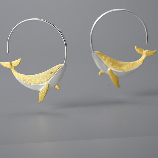 Boucles d’oreilles Baleine majestueuse